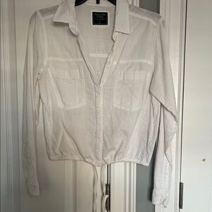 Abercrombie & Fitch Cream Button-Up Shirt